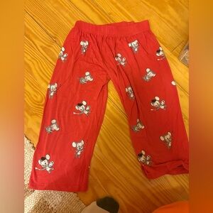 Vintage Red Cartoon Print Capris
